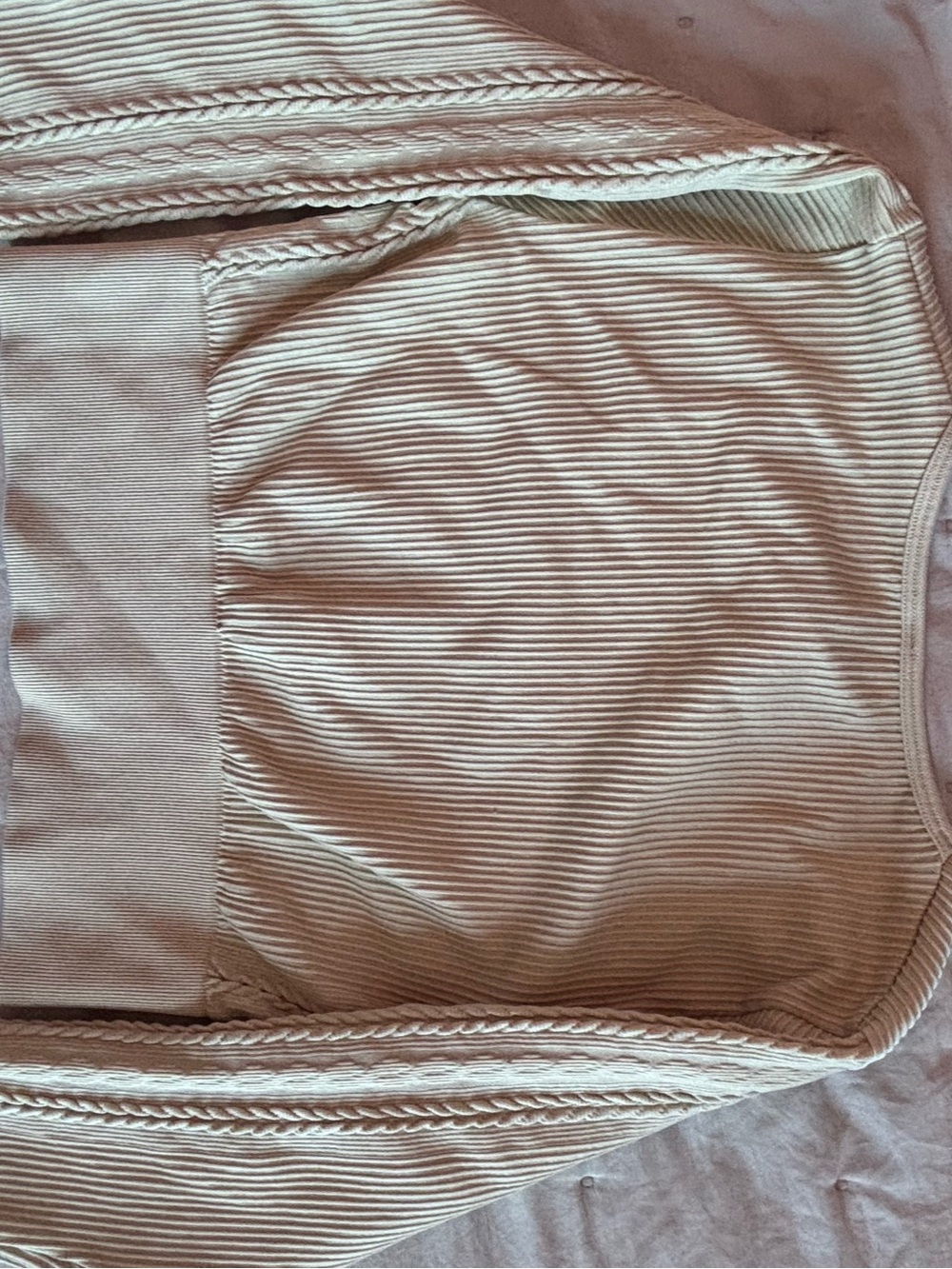 Cream Ribbed Work-out set - Picture 6 of 7